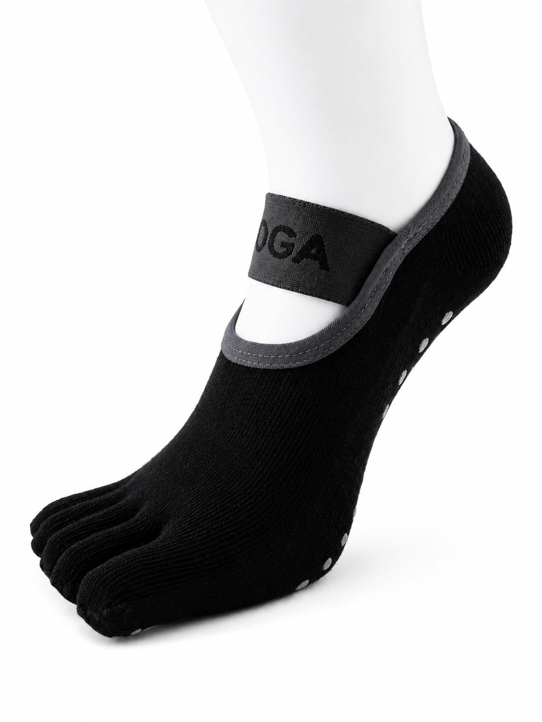Chaussettes GripFlex™ | 5 doigts antidérapantes yoga, fitness & danse