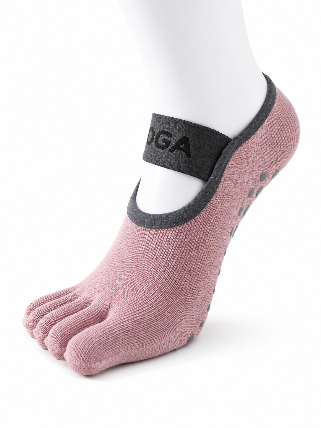 Chaussettes GripFlex™ | 5 doigts antidérapantes yoga, fitness & danse