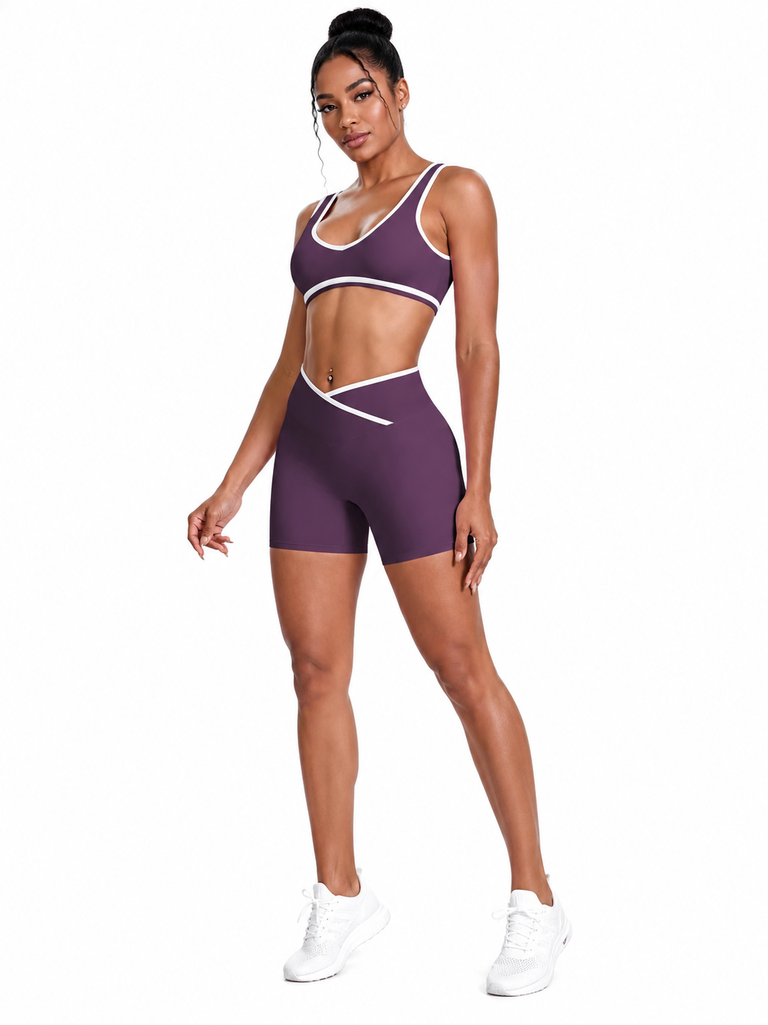 Ensemble Flux™ — Brassière & Short cycliste taille haute