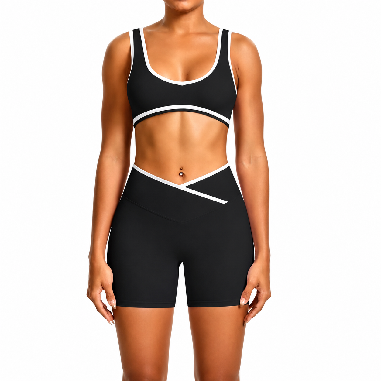 Ensemble Flux™ — Brassière & Short cycliste taille haute