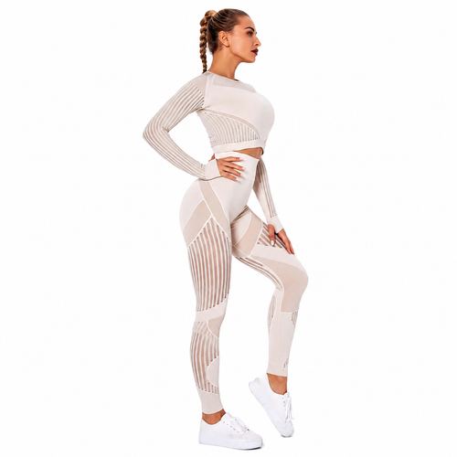 Combinaison Stripe™ | Brassière & Legging rayé seamless 4 saisons