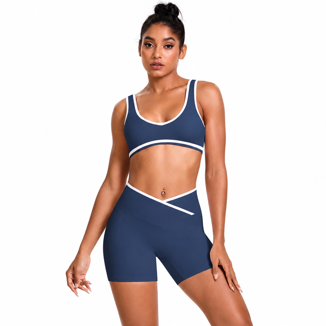 Ensemble Flux™ | Brassière & Short cycliste taille haute gainant