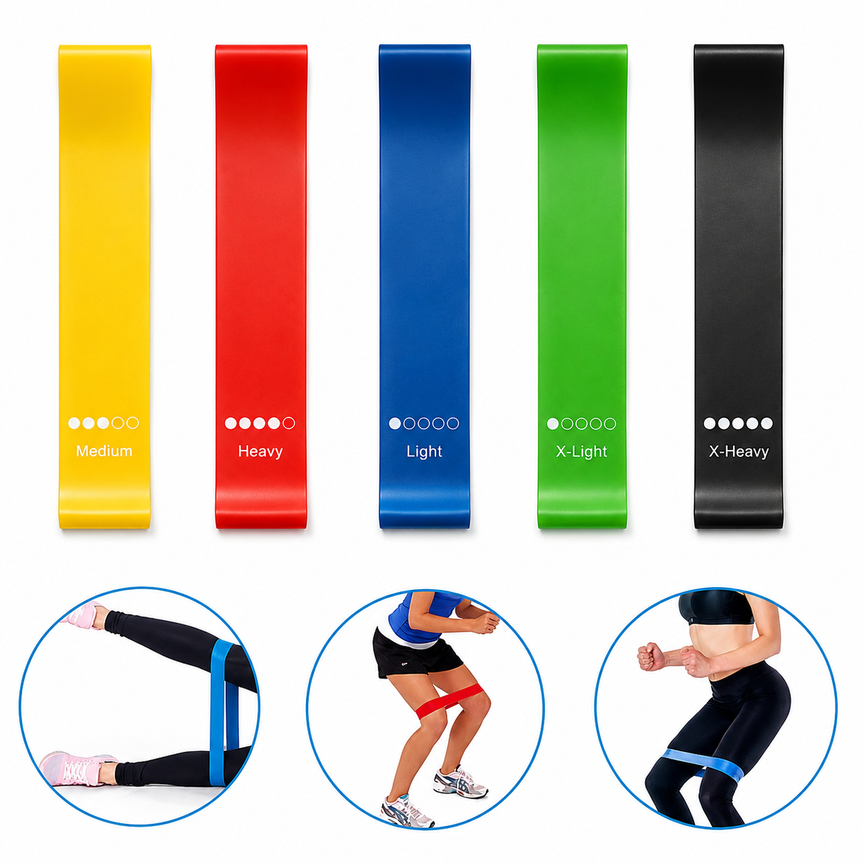 FlexBand™ | Set 5 bandes de résistance progressive pilates & fitness