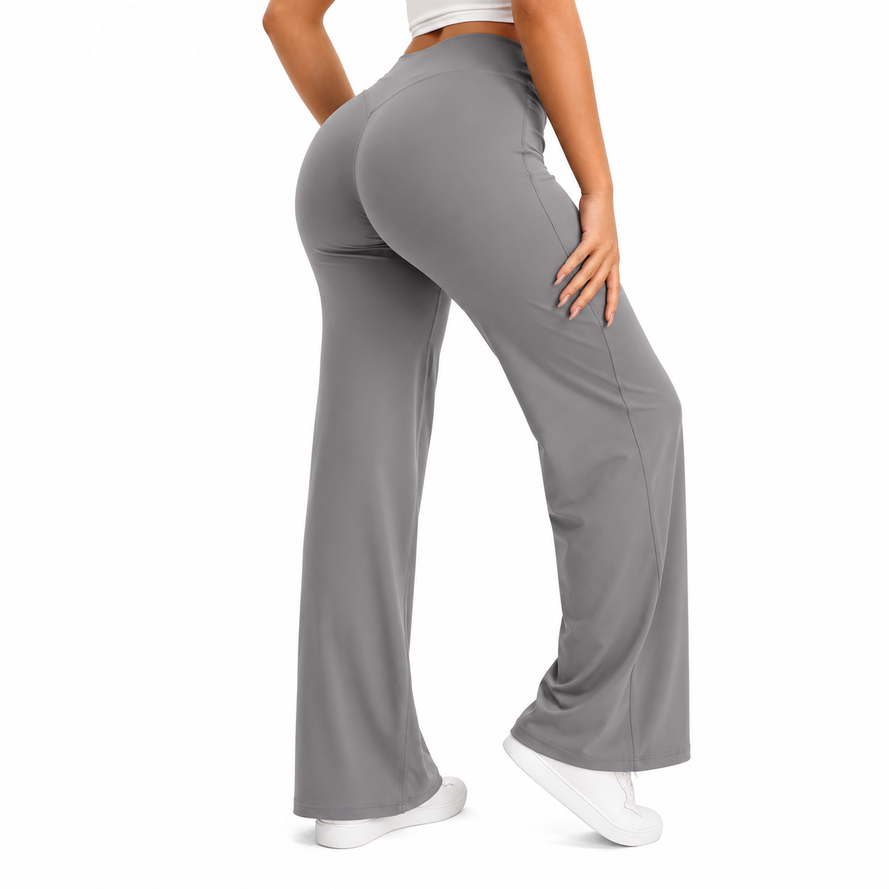 Legging Wide™ | Coupe droite fluide taille mi-haute & Effet nude