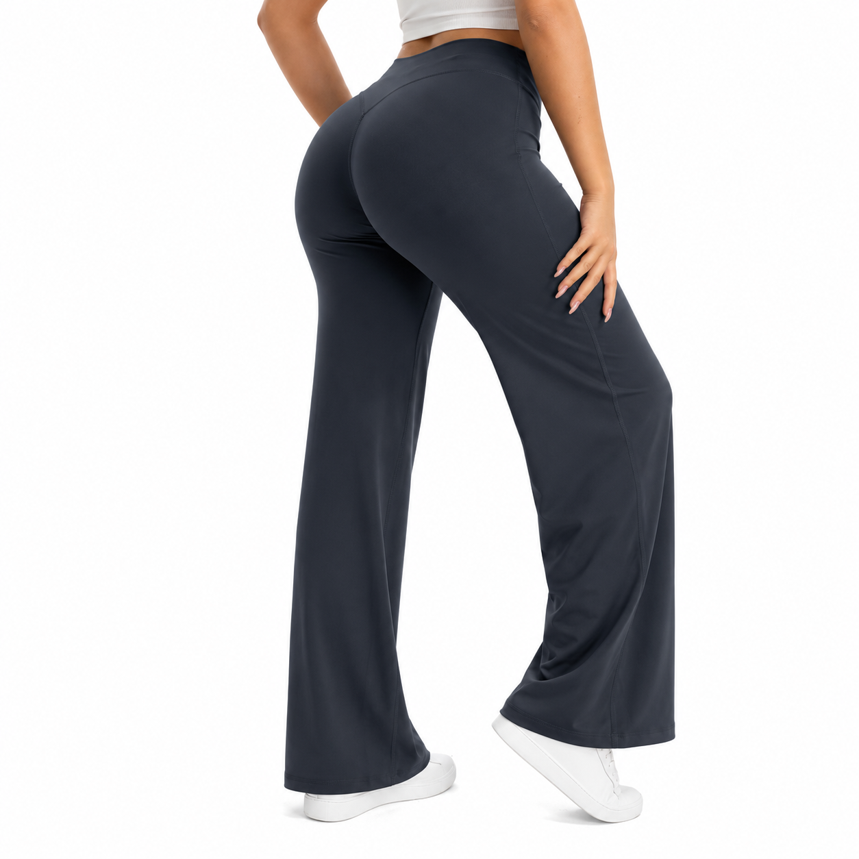 Legging Wide™ | Coupe droite fluide taille mi-haute & Effet nude