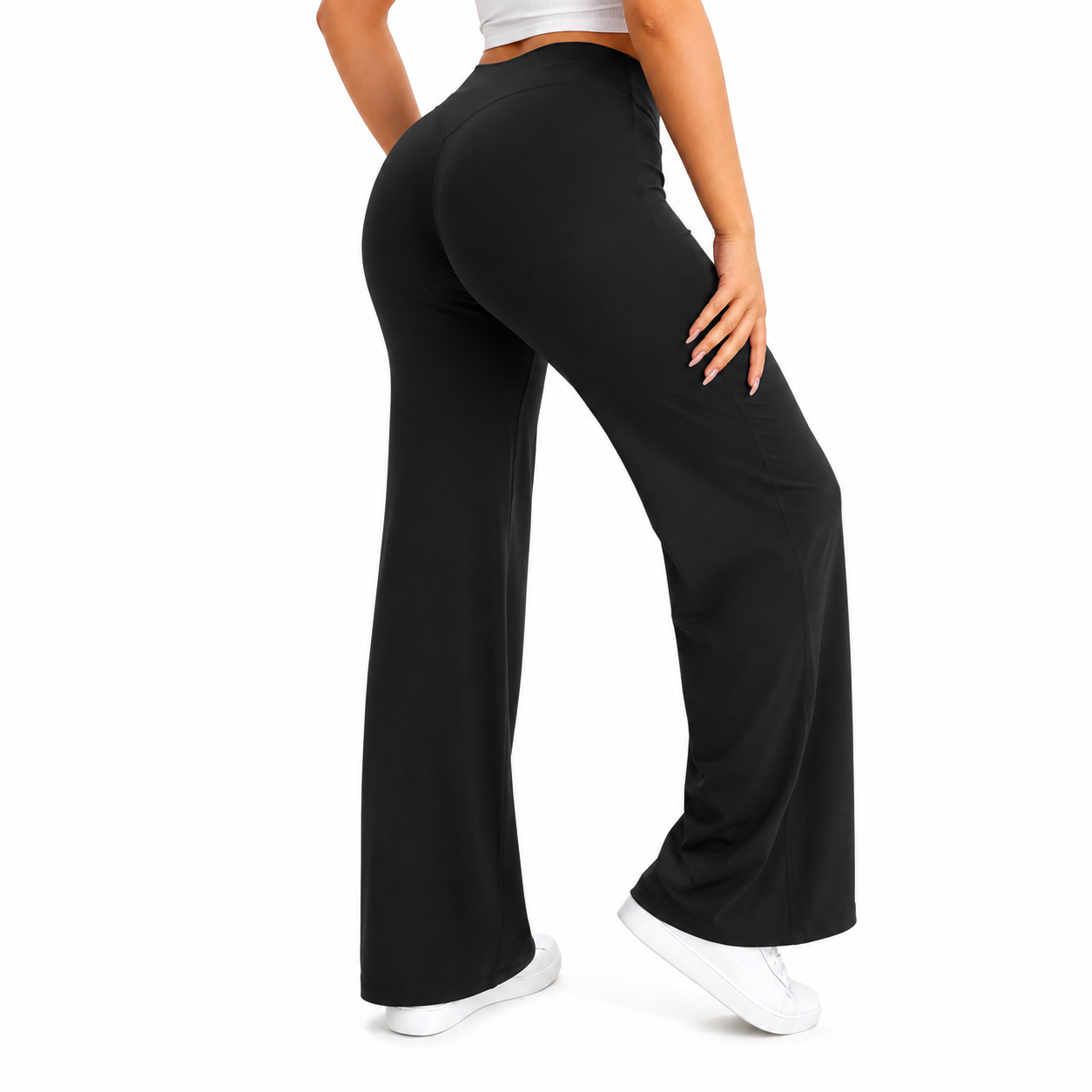 Legging Wide™ | Coupe droite fluide taille mi-haute & Effet nude