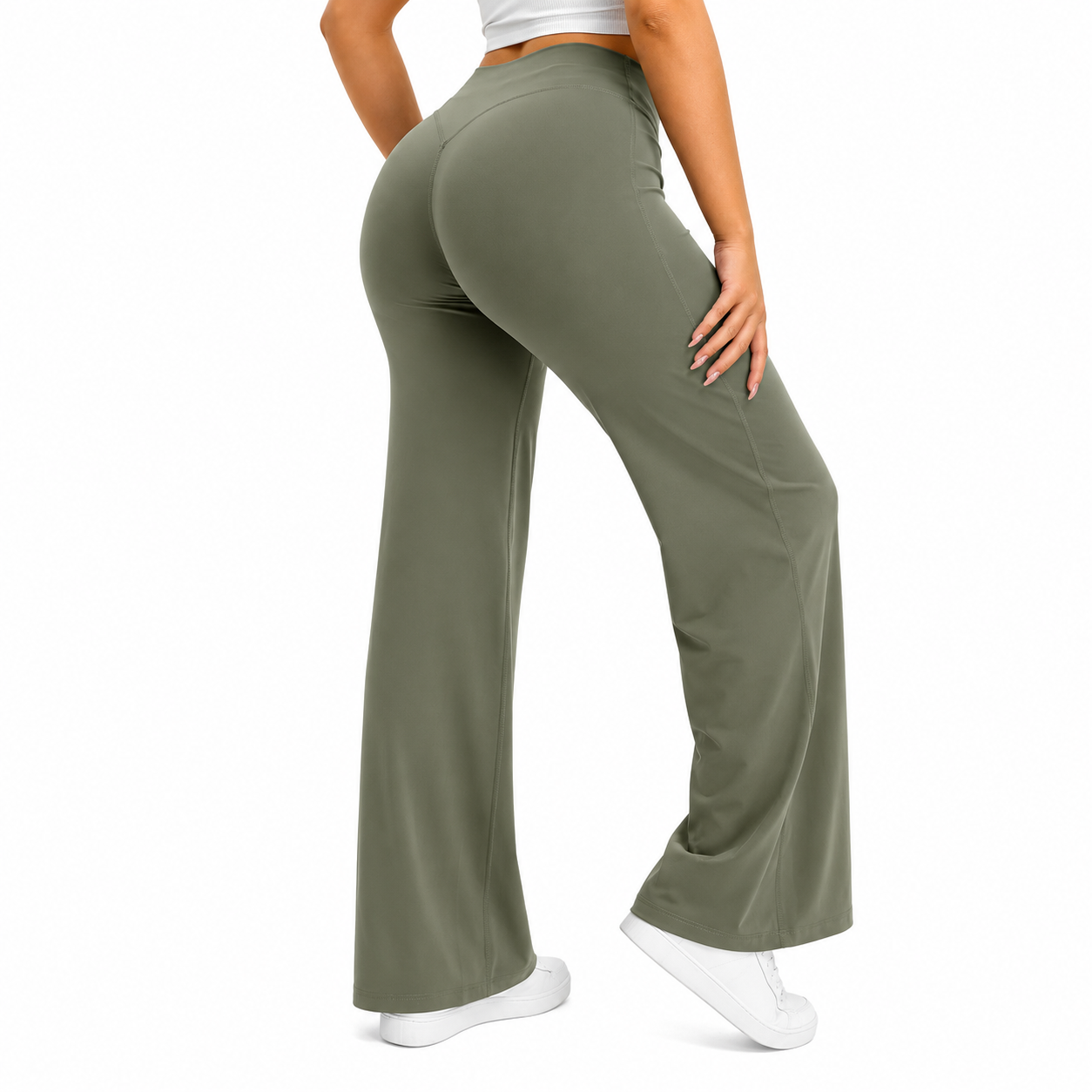 Legging Wide™ | Coupe droite fluide taille mi-haute & Effet nude